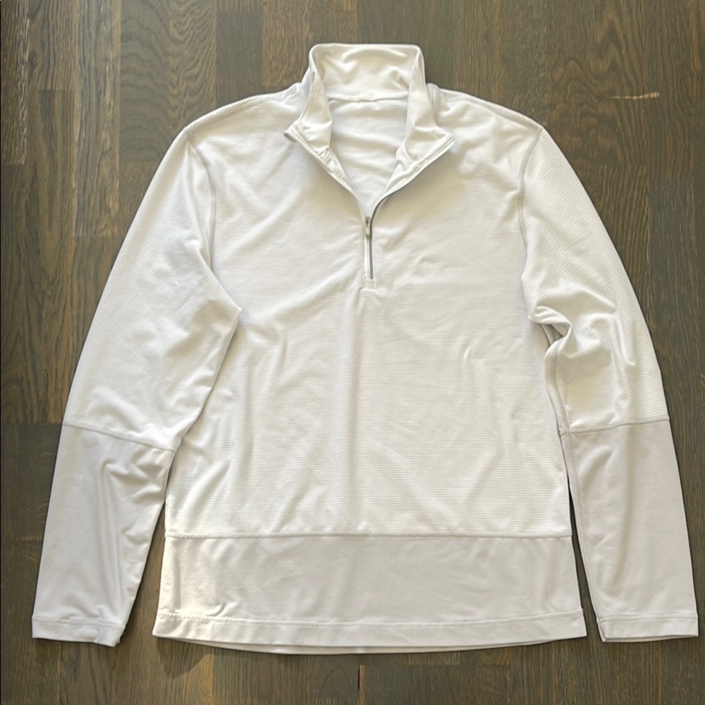 White Quarter-Zip Pullover